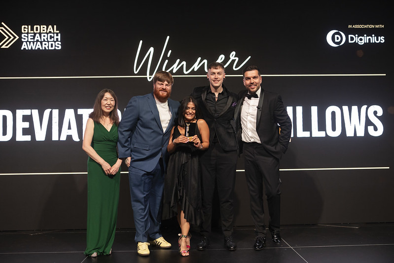 The Deviation team pose with their GSA for Best Use of Social Media in a Search Campaign (Small).