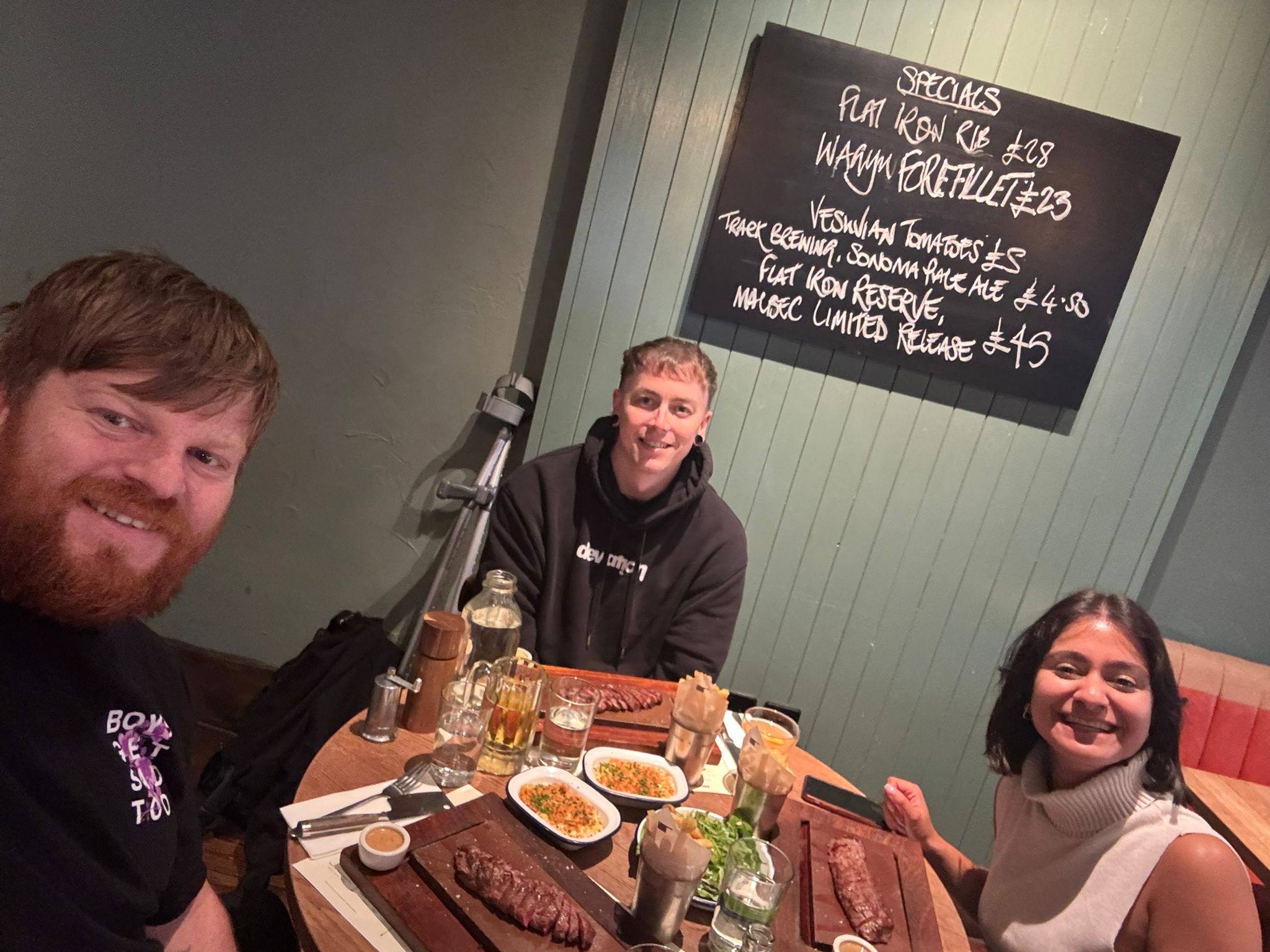 Ash, Sam, and Maaria pose at the FIRST Deviation team day.