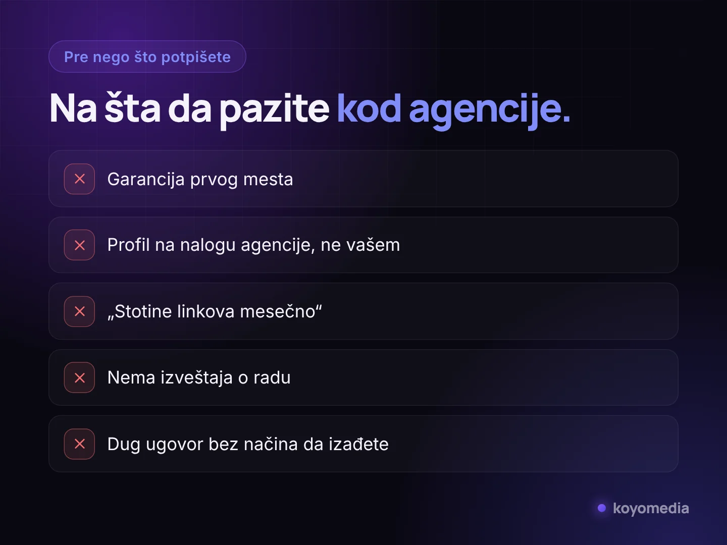 Pet znakova upozorenja pri izboru agencije za lokalni SEO