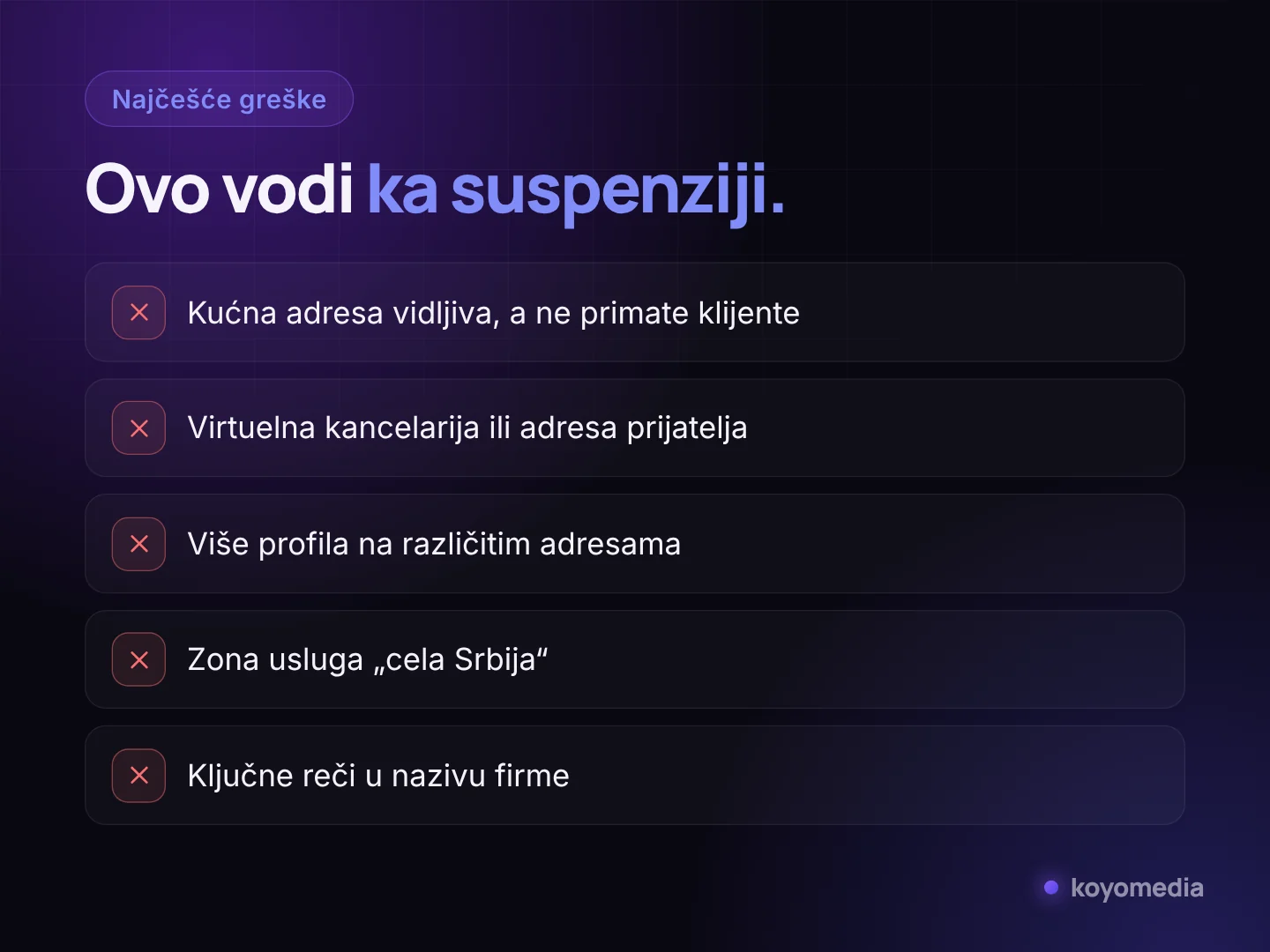 Najčešće greške na Google profilu firmi bez lokala