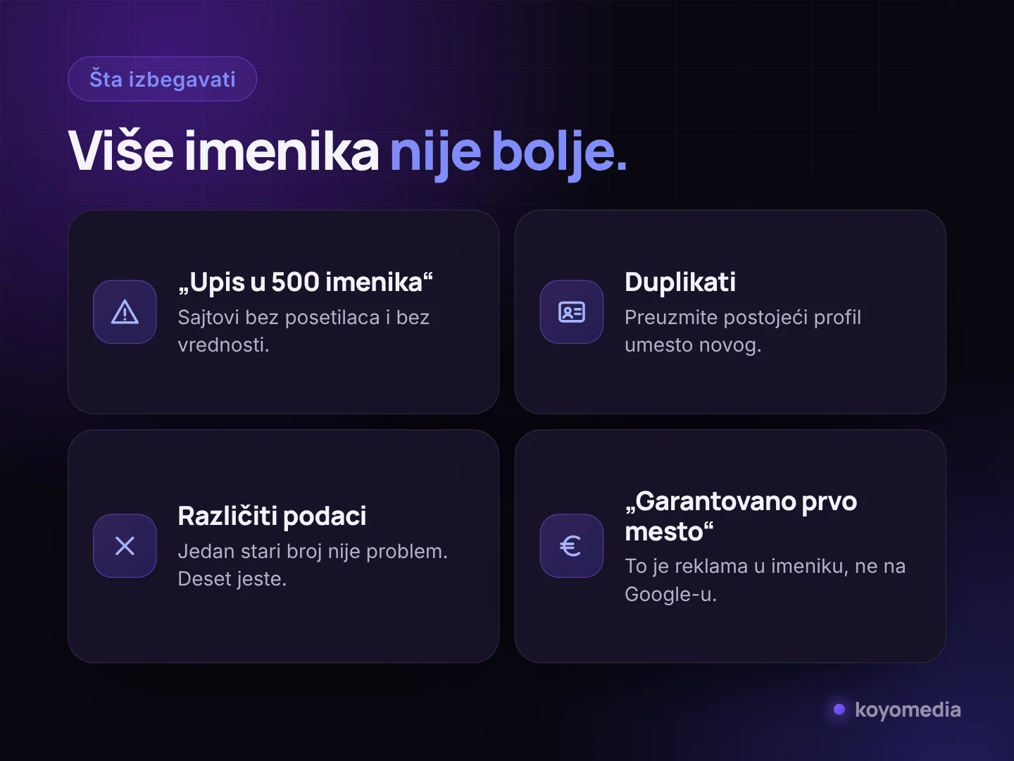 Četiri greške pri upisu u poslovne imenike