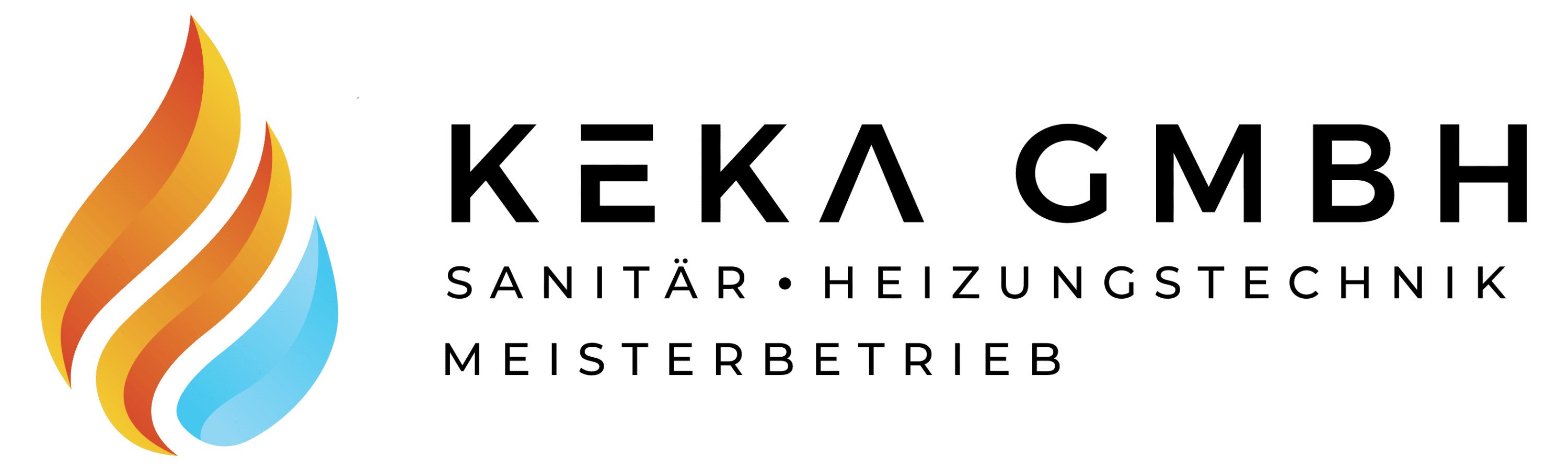 KeKa GmbH Logo mit Flamme und Wasser – Sanitär- und Heizungstechnik Meisterbetrieb in Geisenheim, Rheingau-Taunus-Kreis