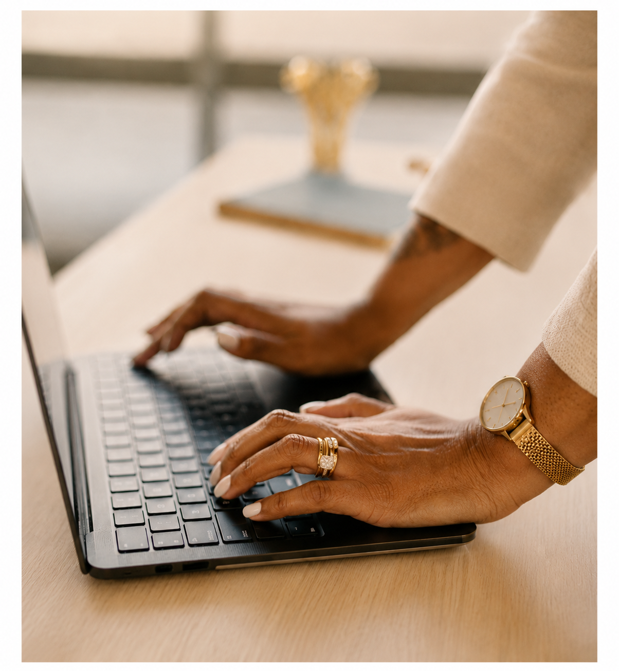 Laptop showing organized business operations and executive task management