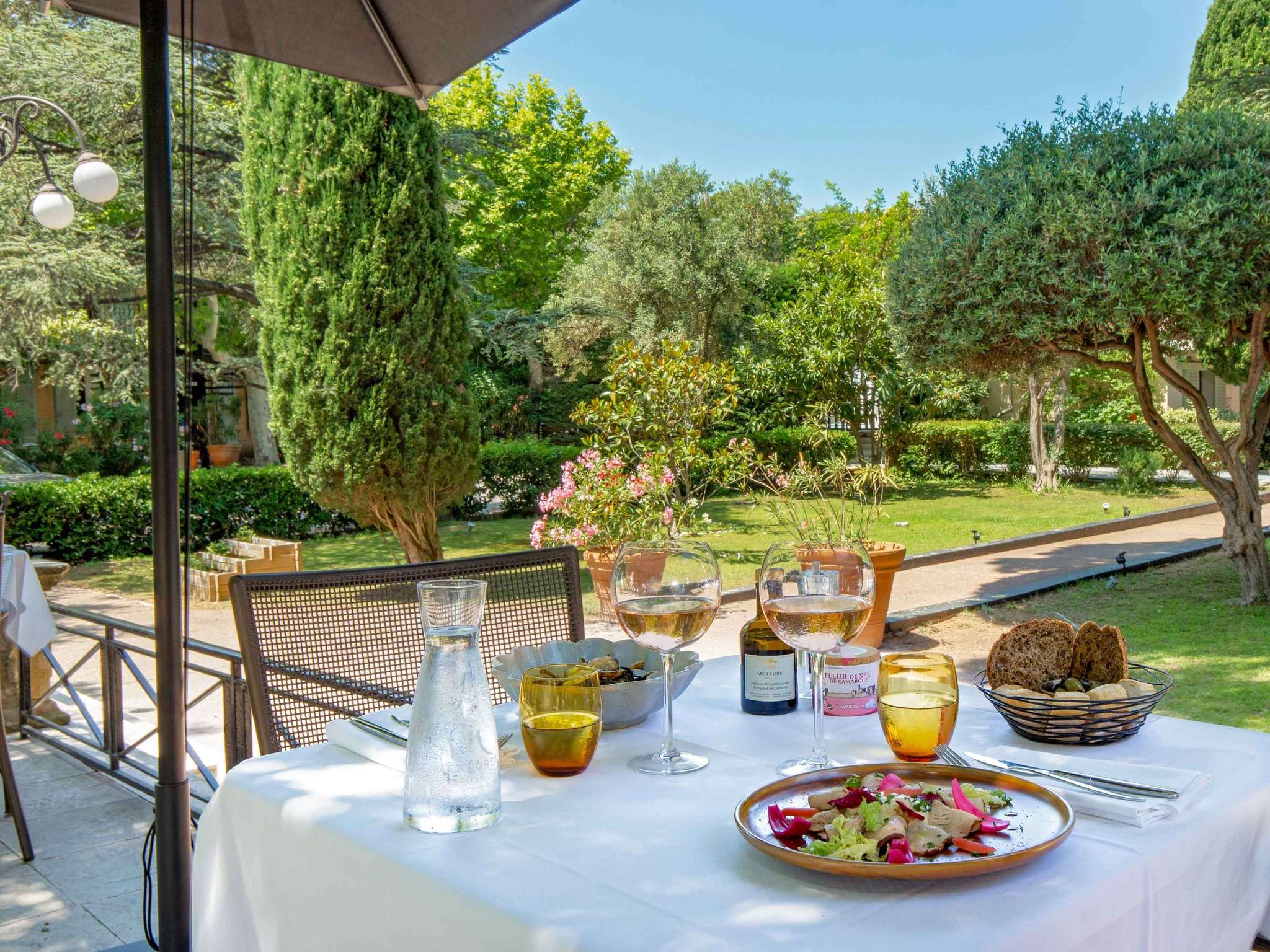 vue sur jardin au dejeuner