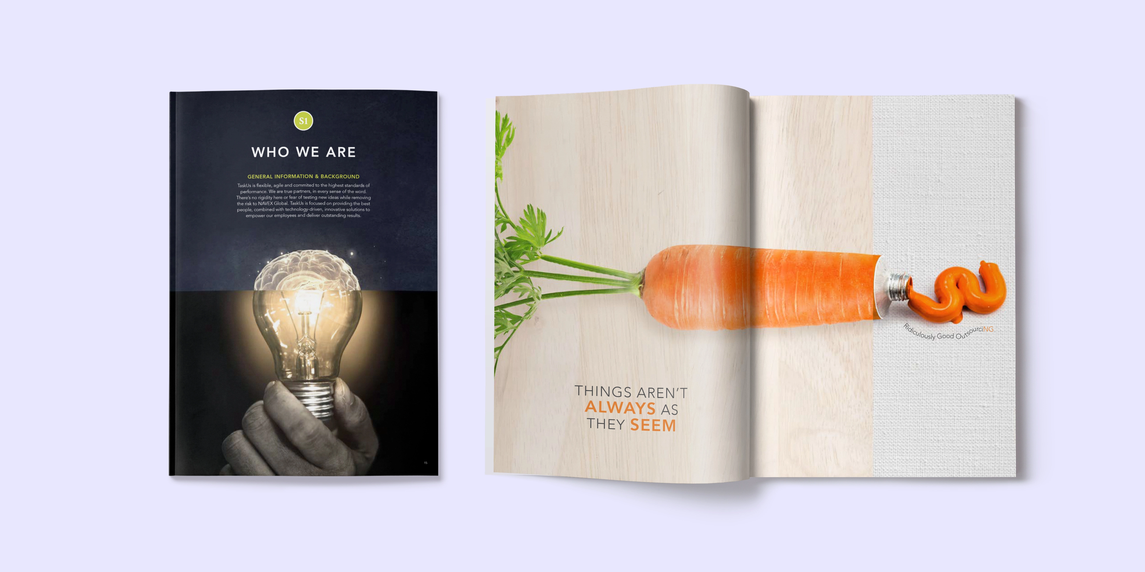 Creative bid design section cover & spread