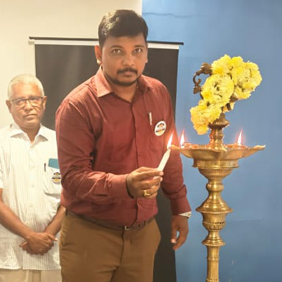 Er. S. Pughalmathi, Principal Structural Consultant and Founder of Structural Sense Chennai, conducting a site inauguration.