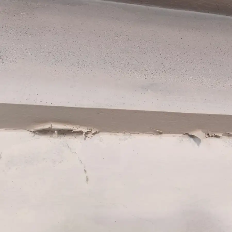 Severe waterproofing failure and concrete spalling