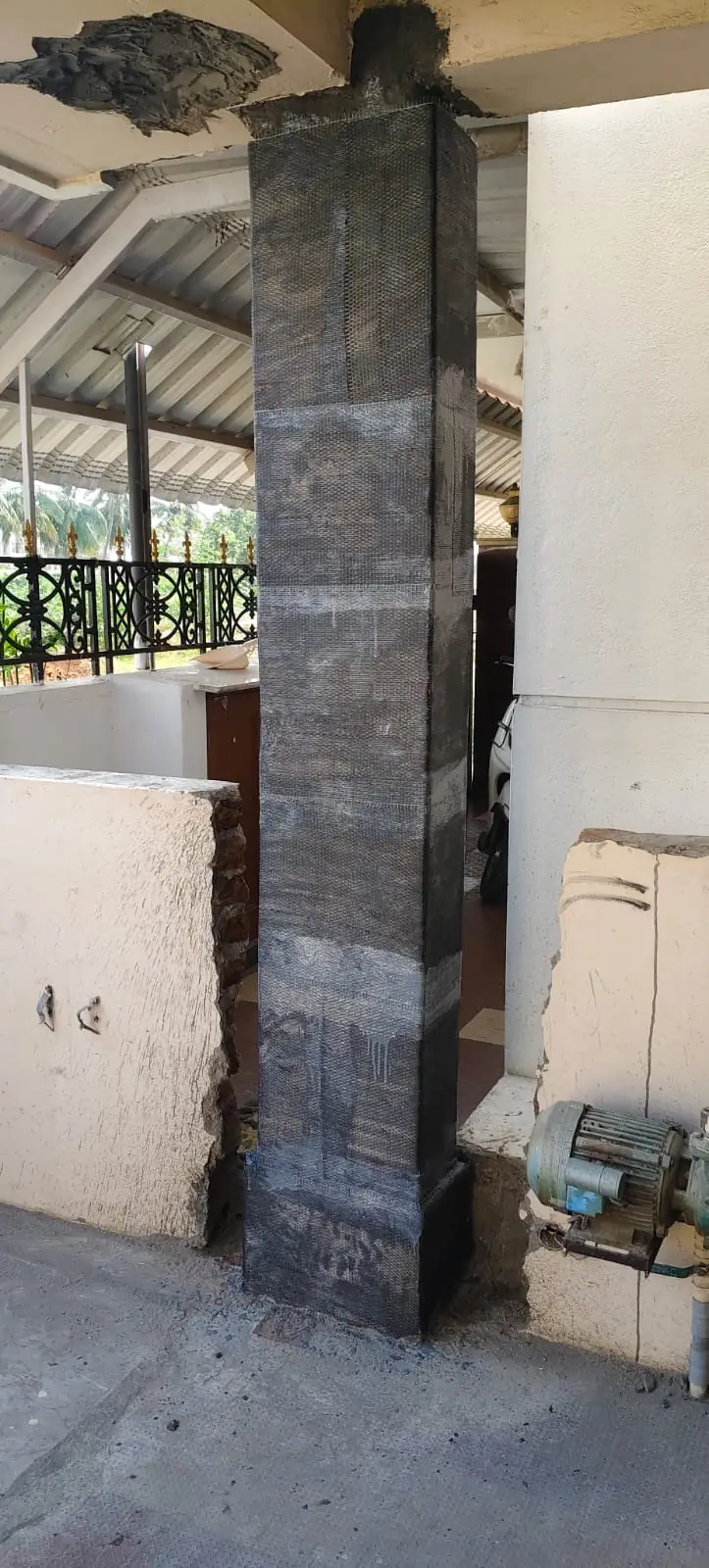 Carbon Fiber Column Strengthening