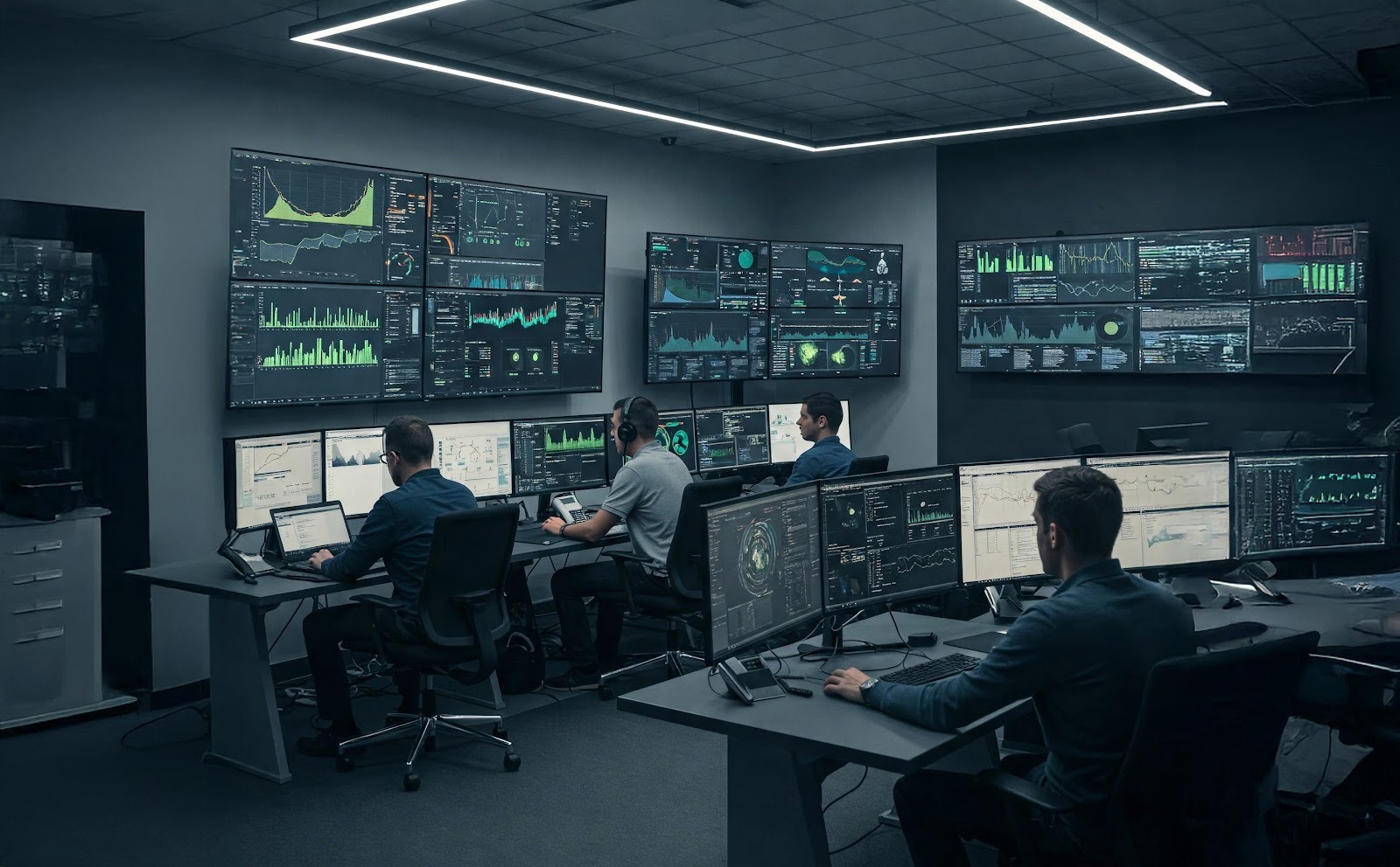 detacon IT-Sicherheitsteam im SOC für präventive Cyberabwehr und Bedrohungsanalyse