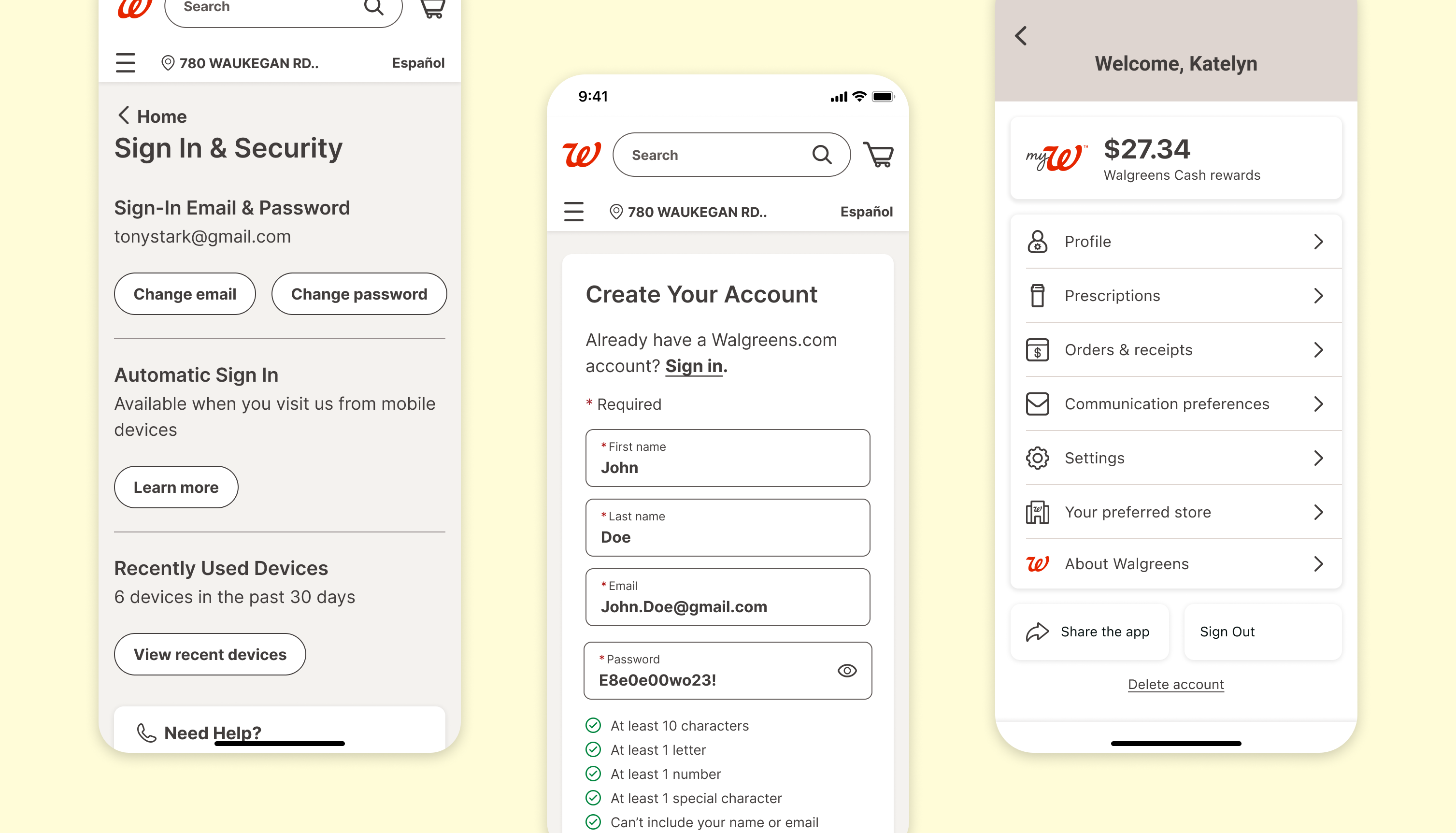 Customer Account Redesign