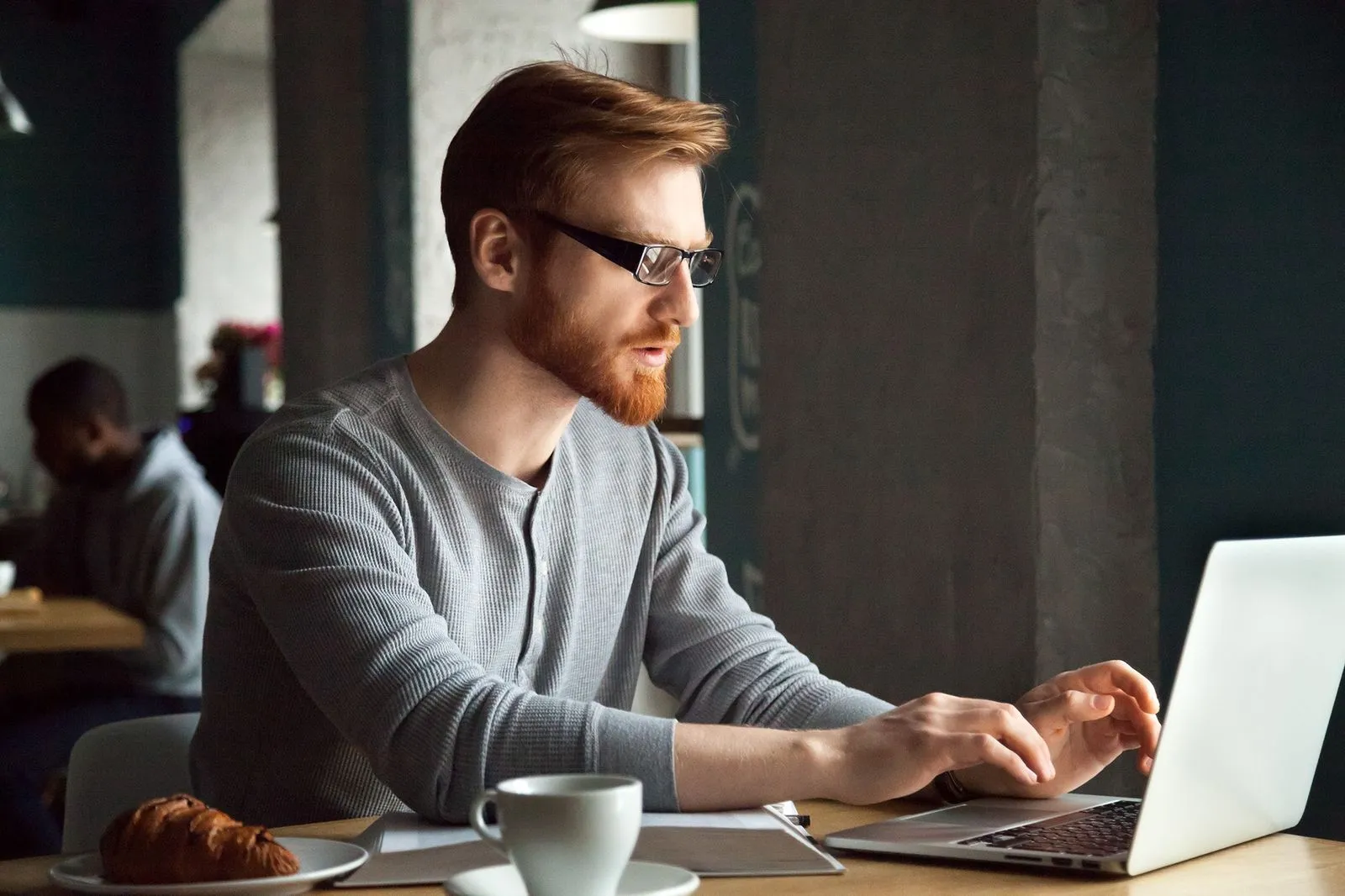 Man working on a laptop