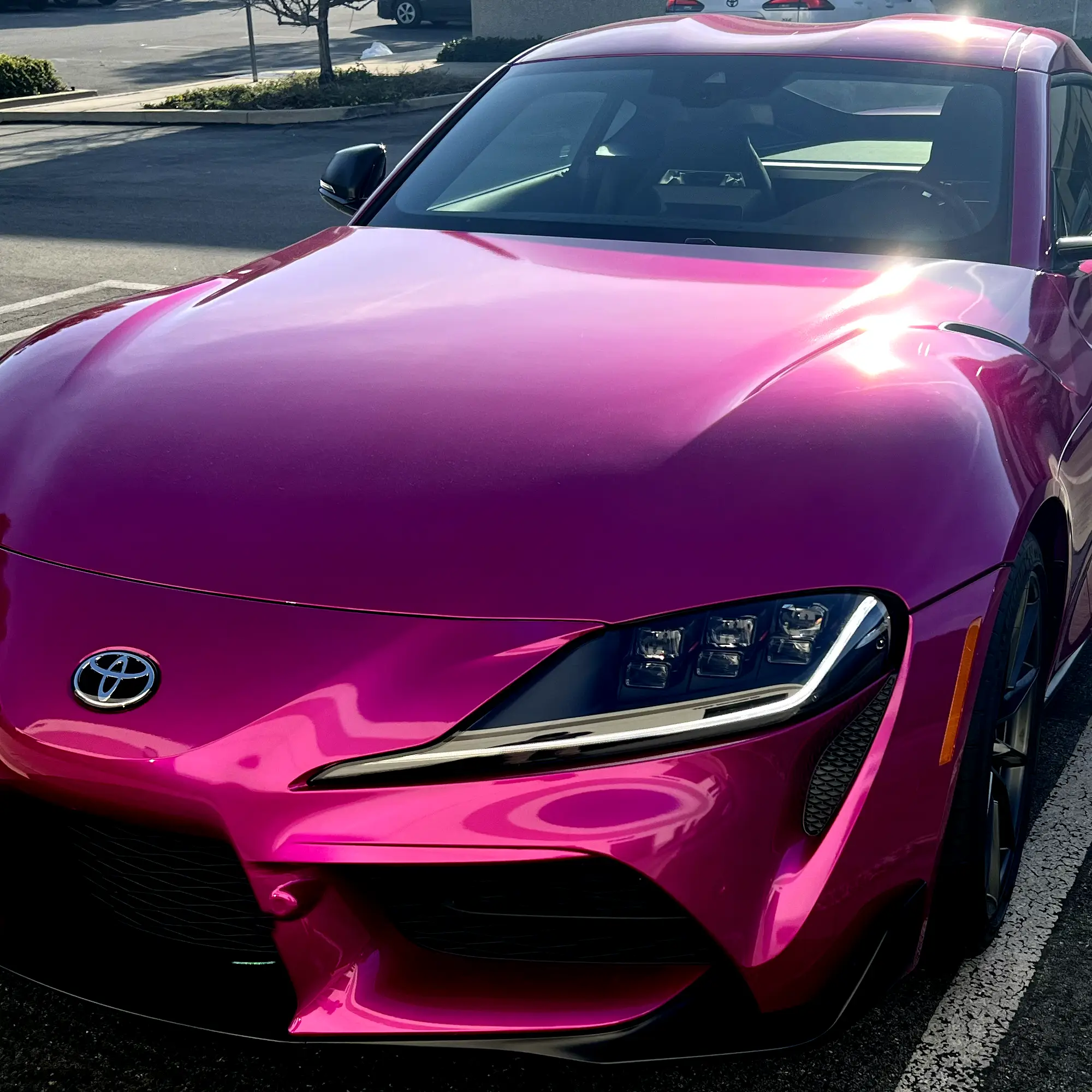 The side of a black car.