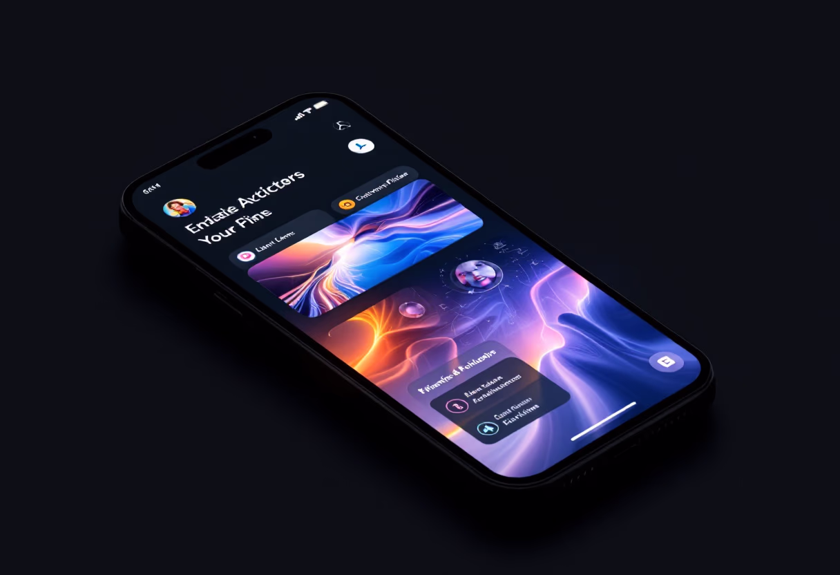 [digital project] image of a mobile app interface (for a web development agency)