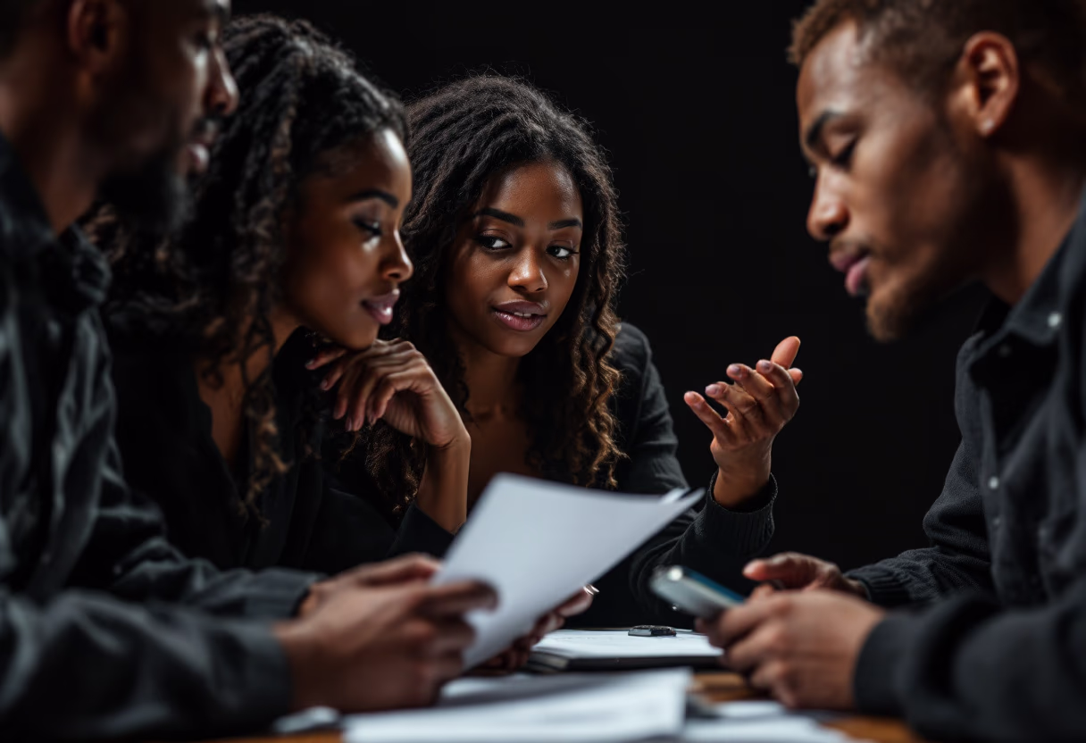 image of students working together on an academic project for edtech