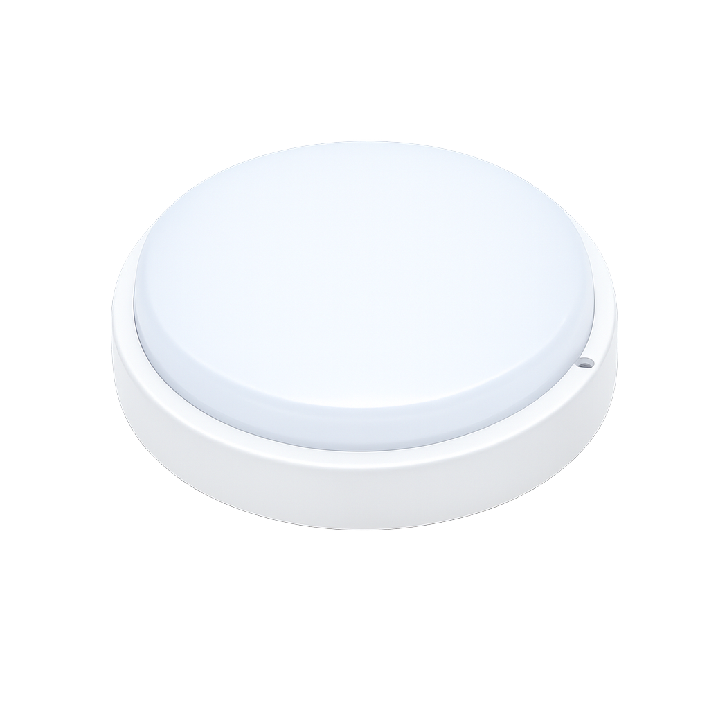 Lucino-B IP65 surface ceiling-mounted LED luminaire with round opal diffuser and compact circular housing