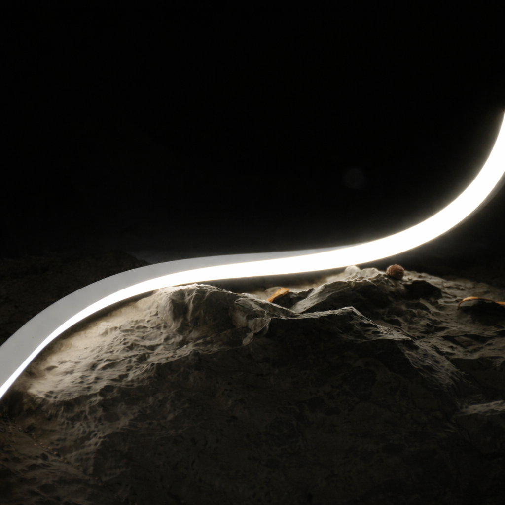GOMA 3D 2020 flexible LED strip light forming smooth curves for architectural accent lighting
