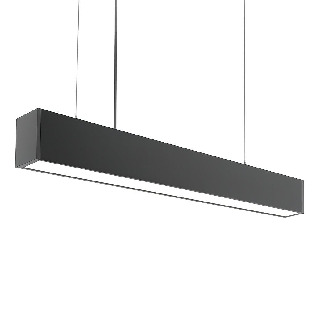 TAVO suspended linear LED lighting system with slim rectangular profile