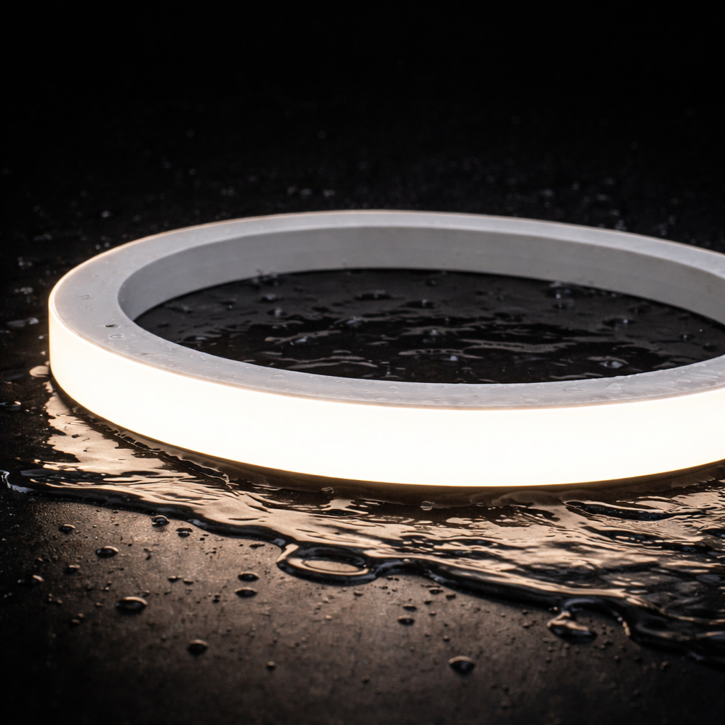 Sealed linear LED luminaires designed for continuous illumination in water features and wet environments.