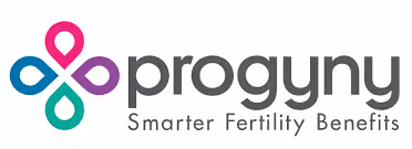 Progyny Smarter Fertility Benefits logo with colorful interlocking circles.