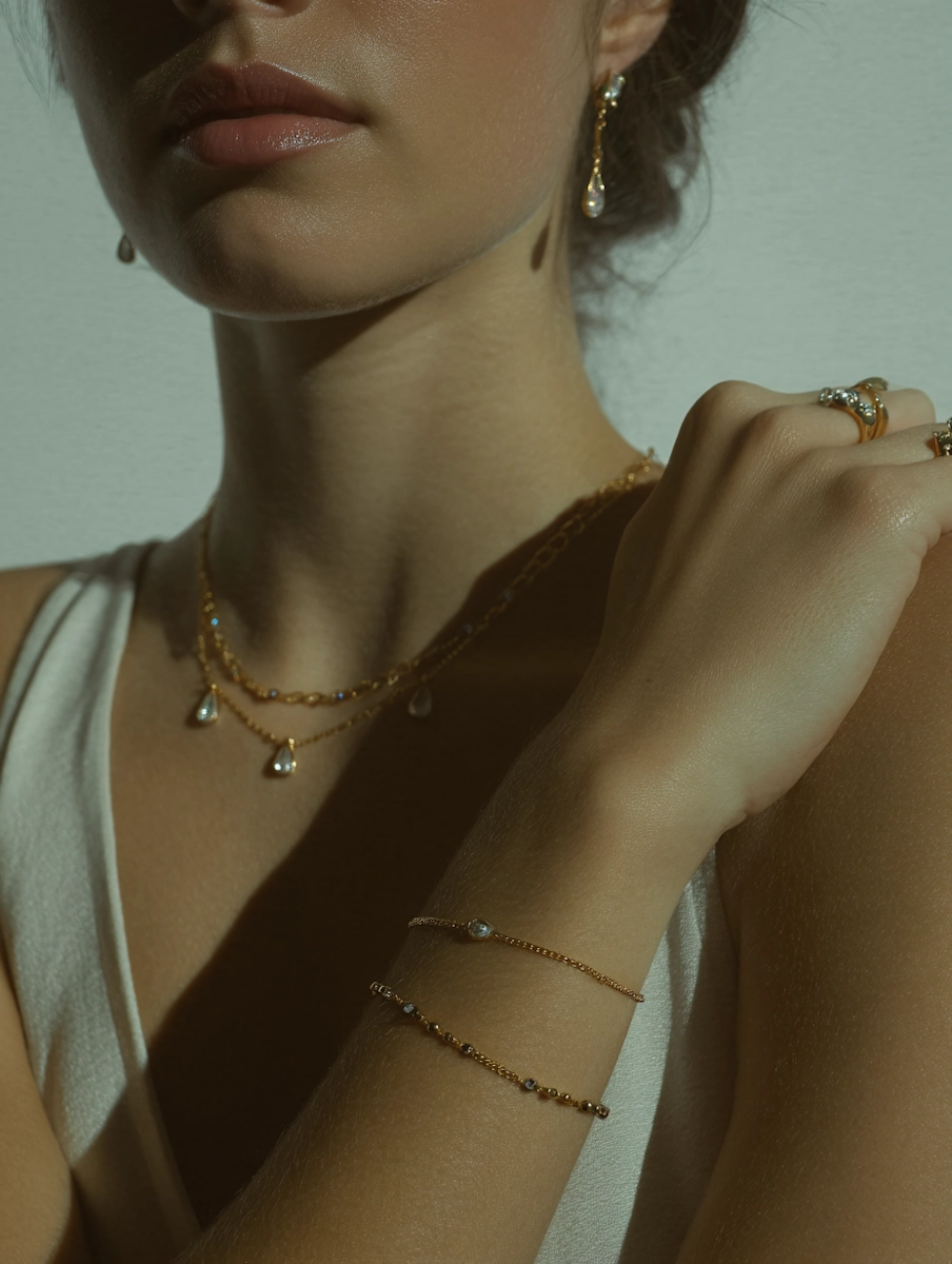 Elegant Gold Jewelry Portrait