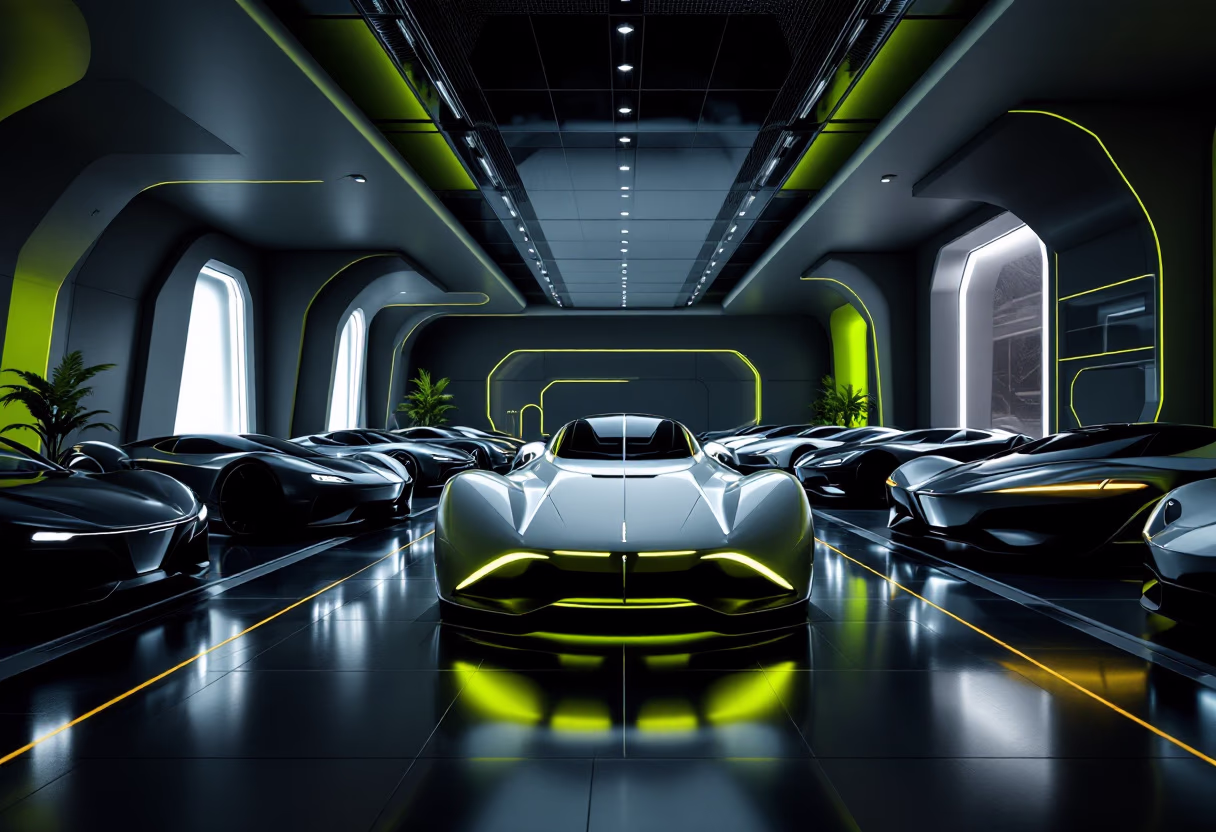 image of vehicles in showroom