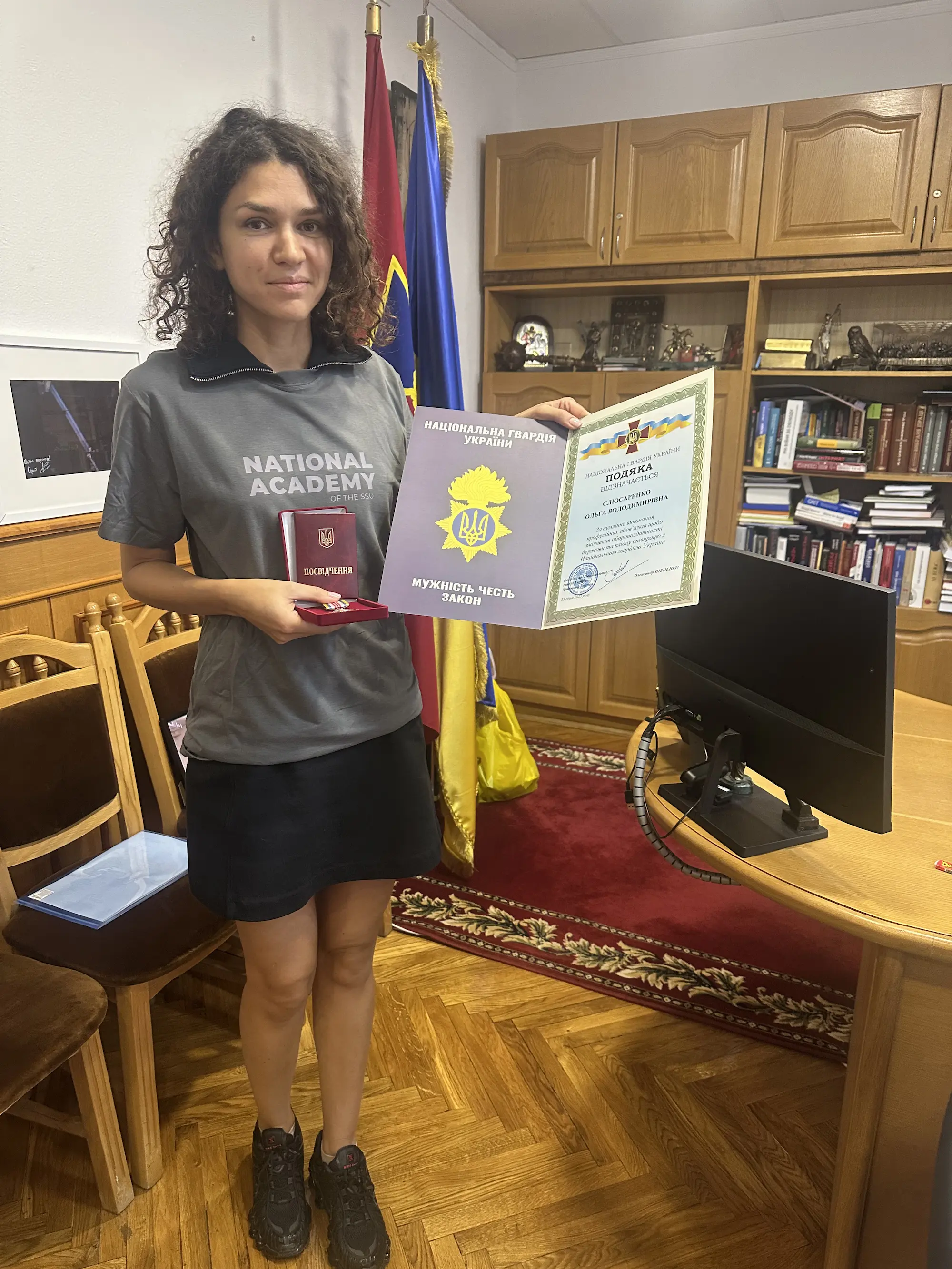 Olga with the award