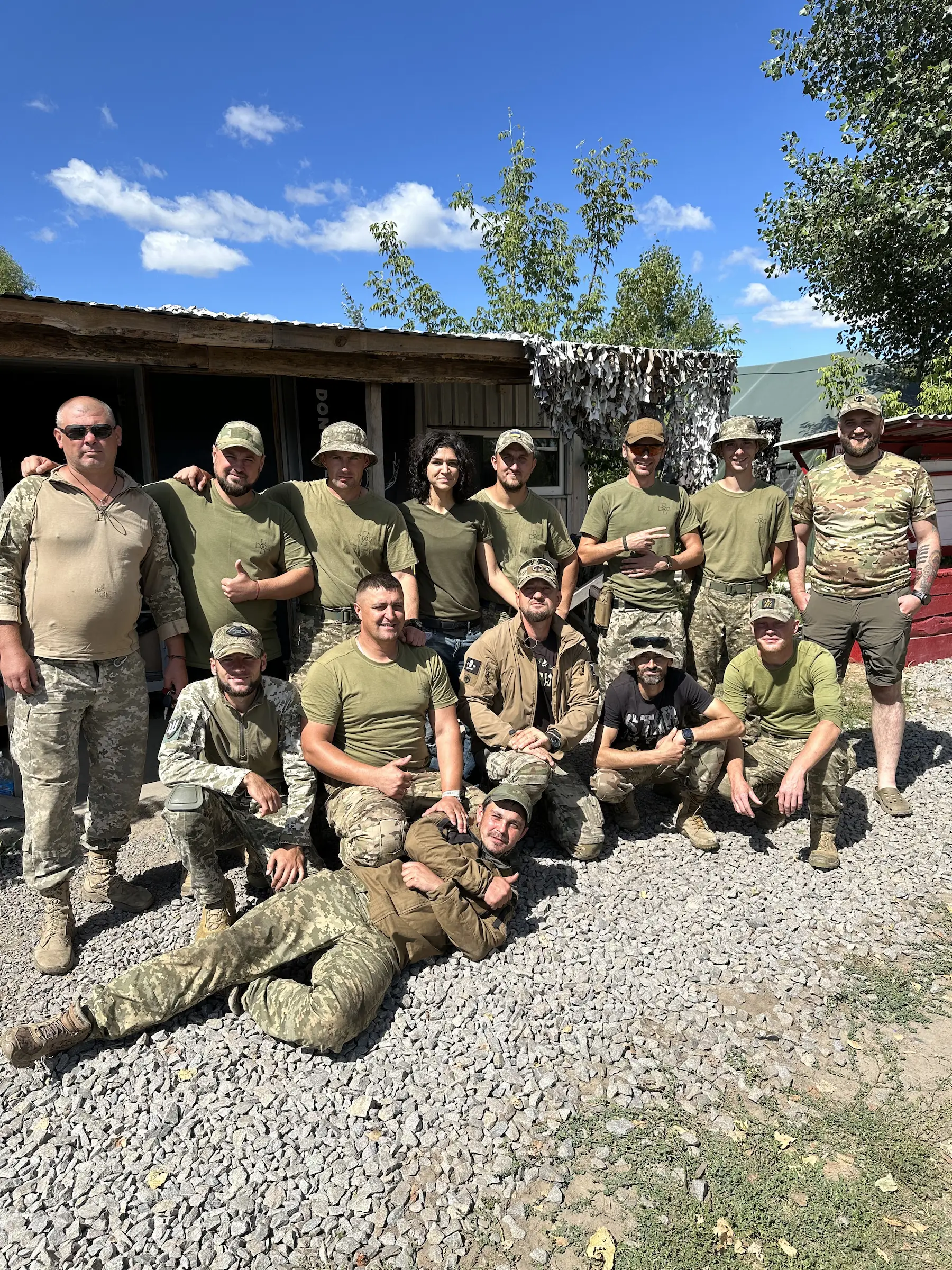 Olga with soldiers after mediation