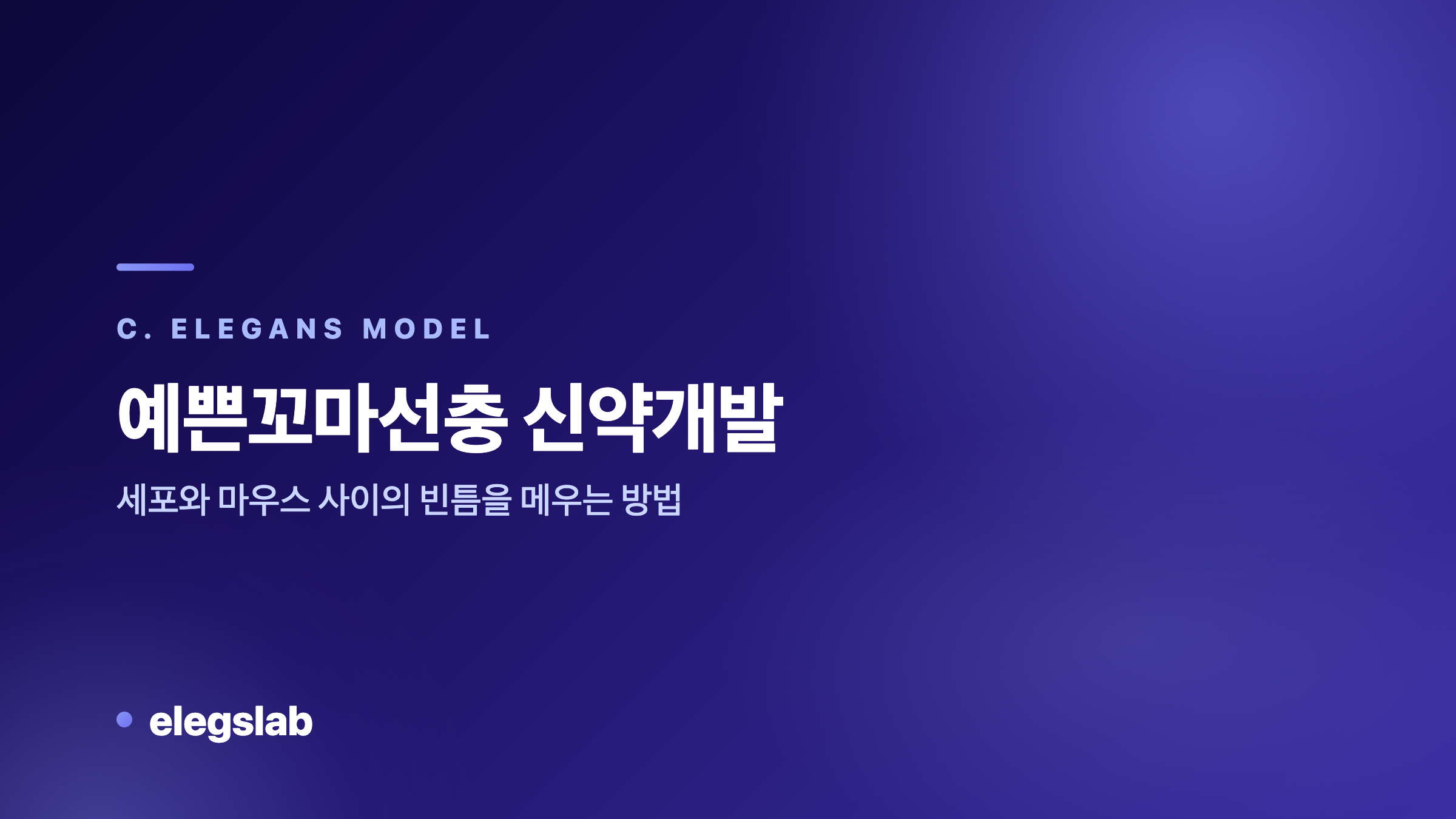 예쁜꼬마선충 신약개발, 세포와 마우스 사이의 빈틈을 메우는 방법