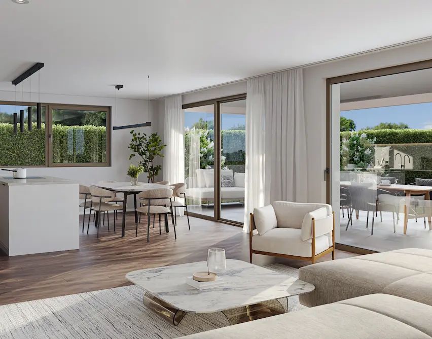 Wohnzimmer einer möblierten Wohnung