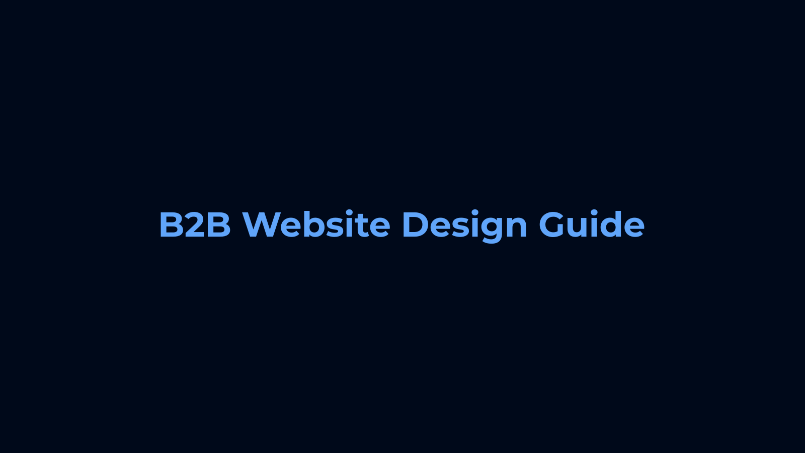 B2B Website Design Guide