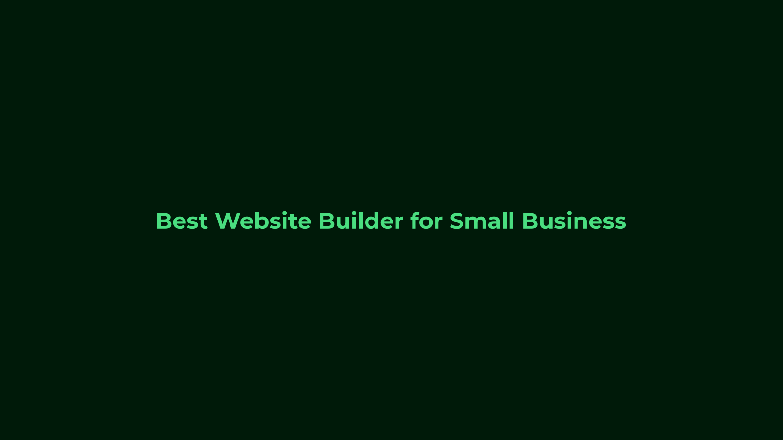 Best Website Builder for Small Business
