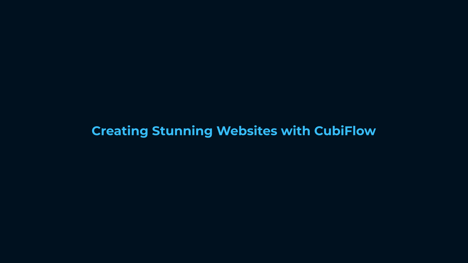Creating Stunning Websites with CubiFlow