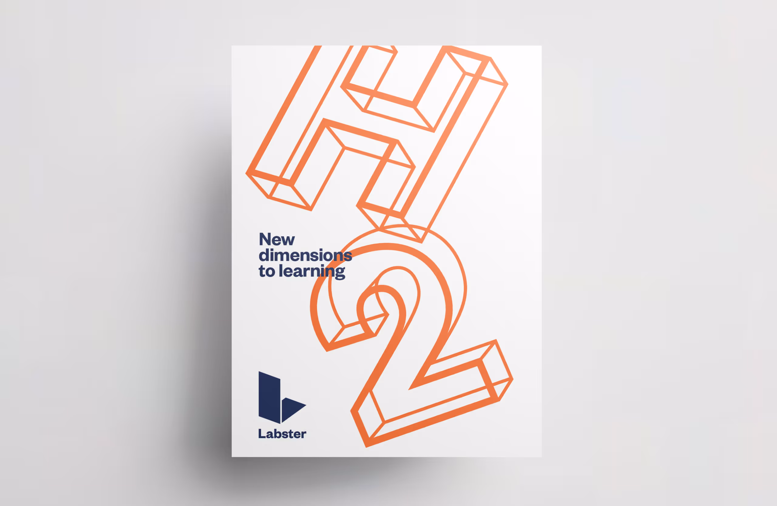 Poster with large orange 3D letters 'H2' and text 'New dimensions to learning' above the Labster logo.