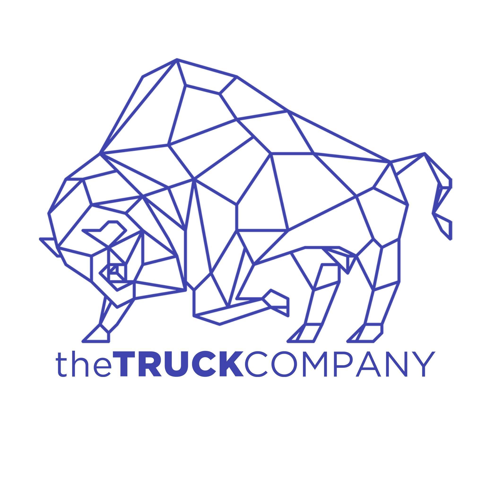 Logo de la société The Truck Company, avec un bison bleu.