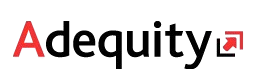 Adequity brand name with a red upward arrow icon.