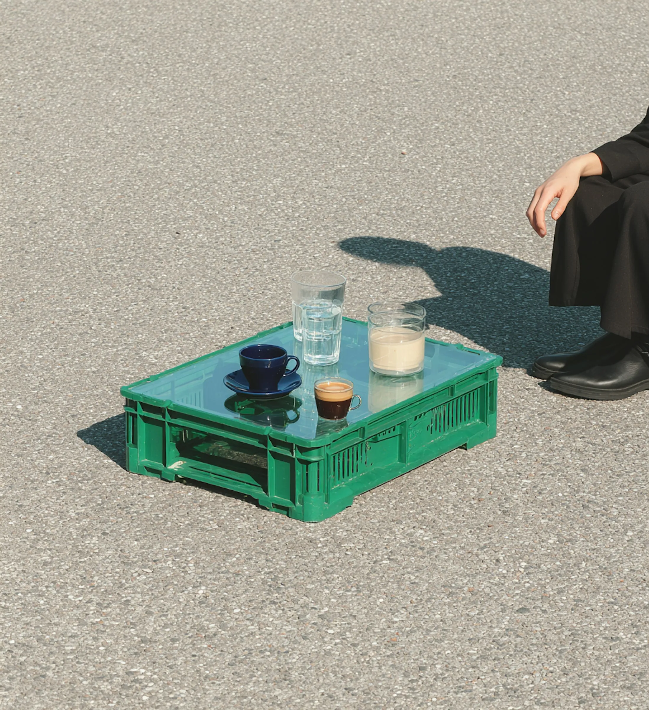 Minimal outdoor coffee setup