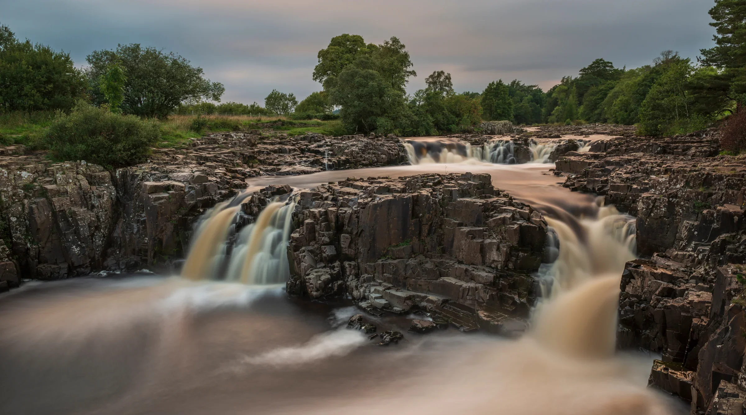 Low Force waterfalls in Upper Teesdale.