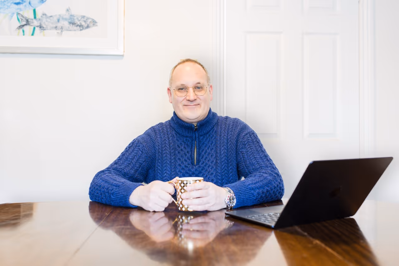 Jamie McBain of Pennine Websites working at his computer