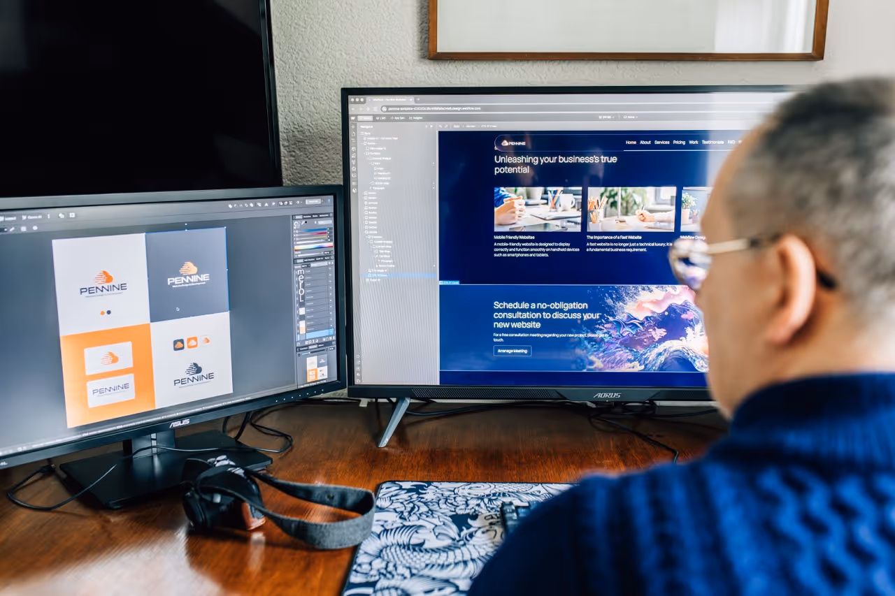 Jamie McBain of Pennine Websites working at his computer