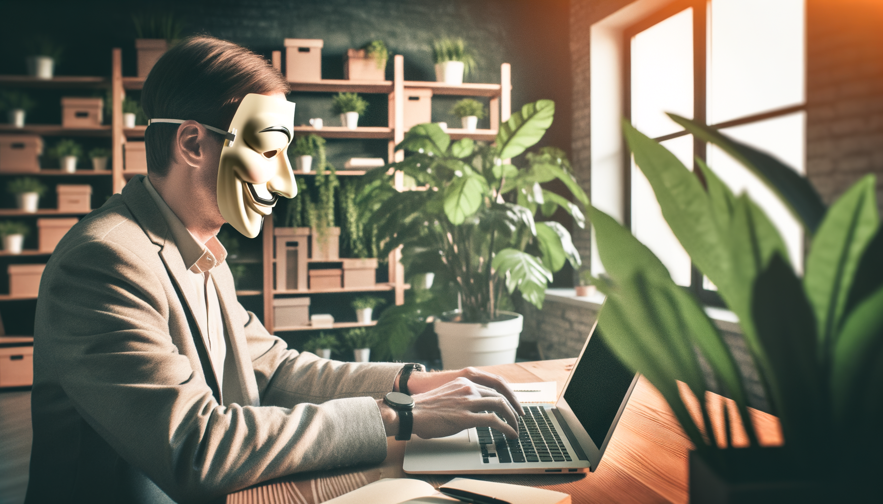 Featured image: person reading product reviews on laptop in home office with plants