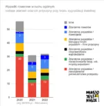 Wykres kolumnowy - przyczyny wypadków (sygnalizacja działa)