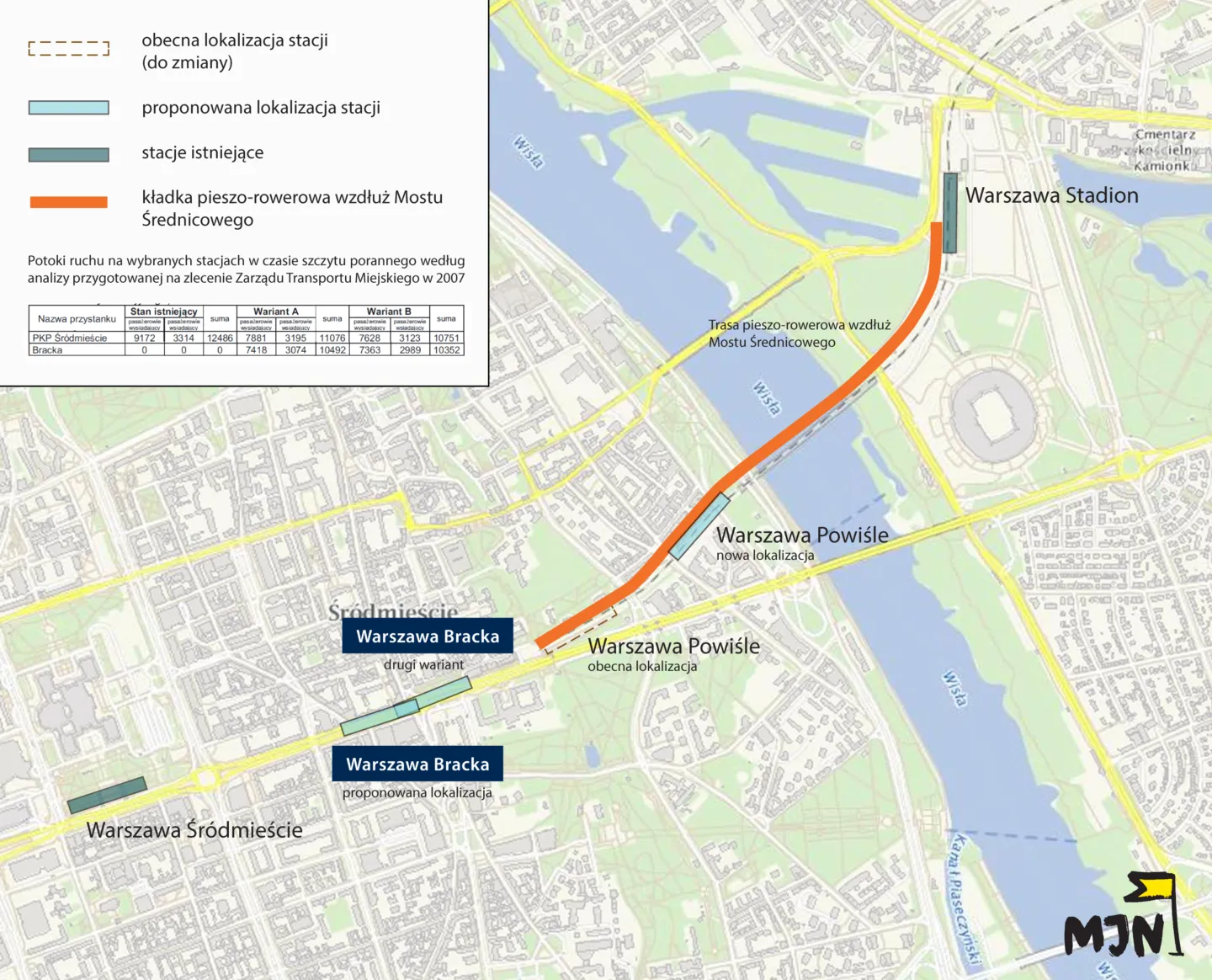 Nowe przystanki na linii średnicowej