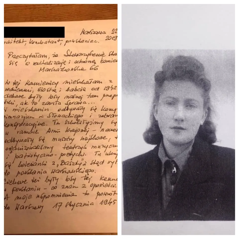 Uczestniczka Powstania Warszawskiego pisze list do MJN