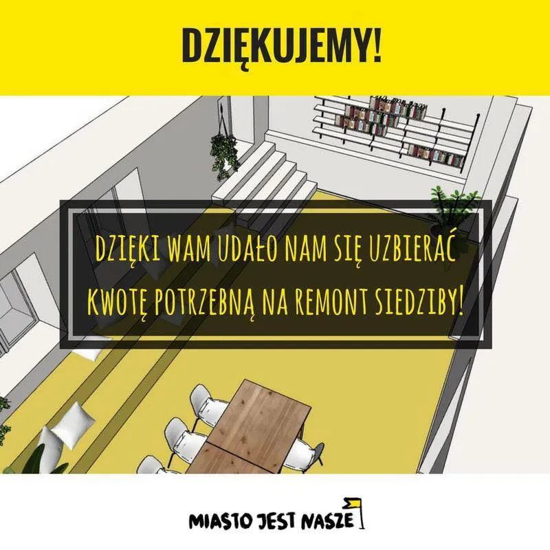 Zebraliśmy 10 445 zł na remont siedziby. Jesteście niesamowici! Dziękujemy!