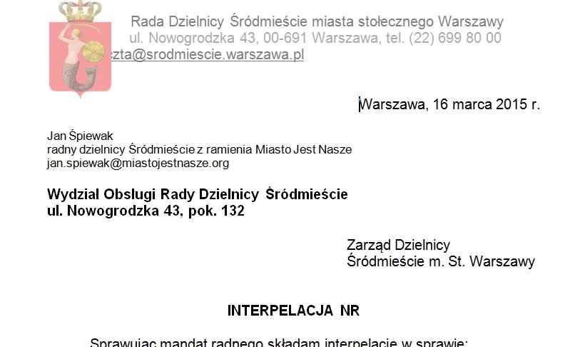 Składanie interpelacji