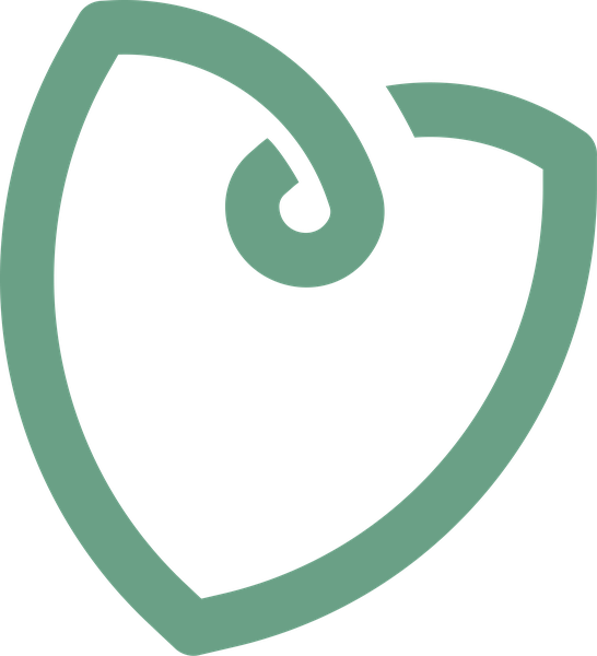 Symbole stylisé en forme de cœur vert avec une spirale à l'intérieur.
