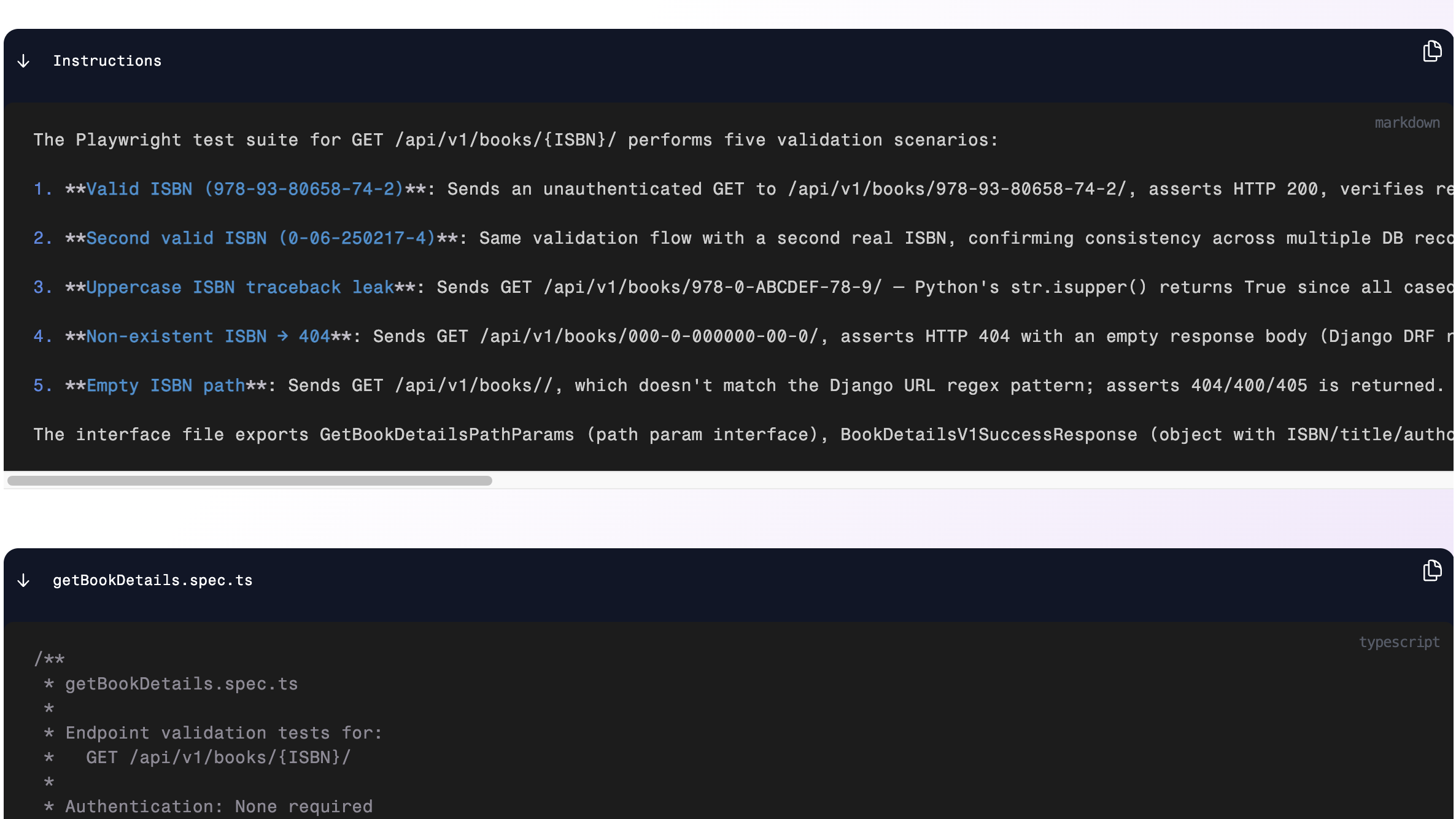 Staris AI application security platform illustration Staris evidence: validation test proving a finding