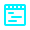 Blue icon of a calendar or planner with grid and lines representing dates or schedule.