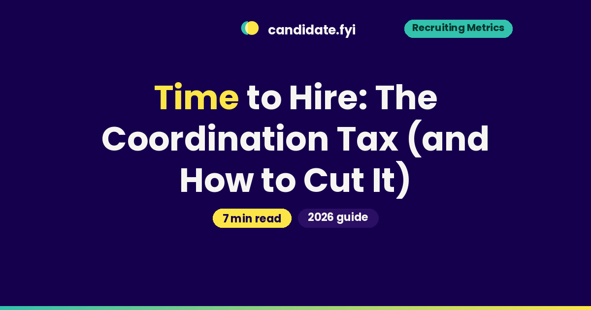 Time to hire shown as coordination delay accumulating between hiring stages