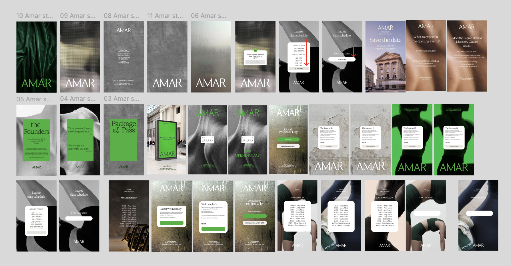 Feed Instagram AMAR Studio — cohérence de la direction artistique